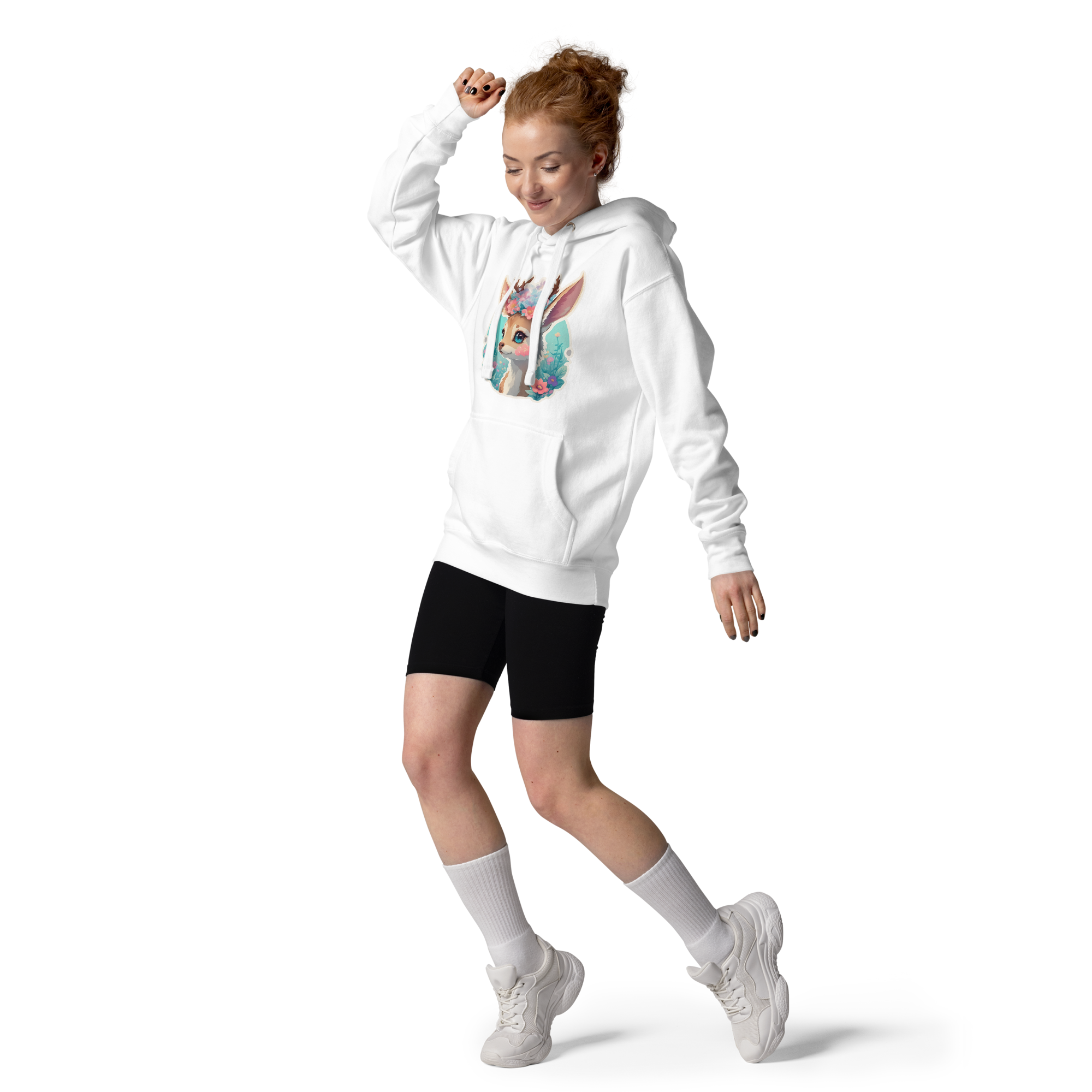 PhilanthroBit's Adorable Fawn White Unisex Premium Hoodie - front 4