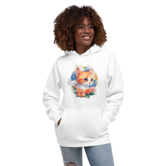 PhilanthroBit's Adorable Kitten with Flowers Unisex Premium Hoodie