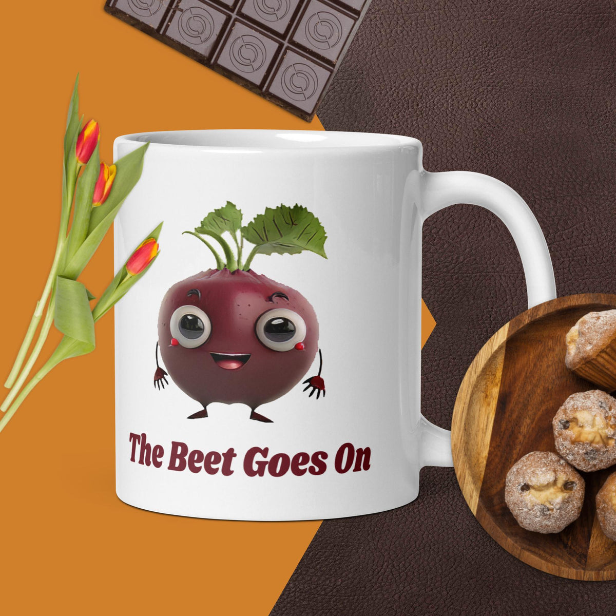 Adorit's The Beet Goes On White glossy 11oz mug | By PhilanthroBit