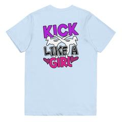 Kick Like A Girl! - Randa KyoFit Kyokushinkai Karate Youth jersey t-shirt