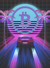 Bitcoin Miami Theme Short-Sleeve Unisex T-Shirt