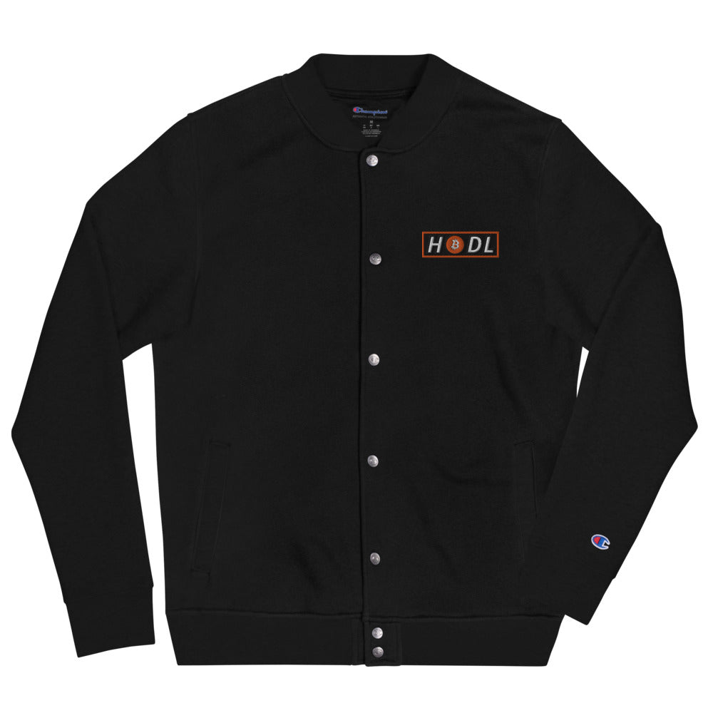 HODL Embroidered Champion Bomber Jacket