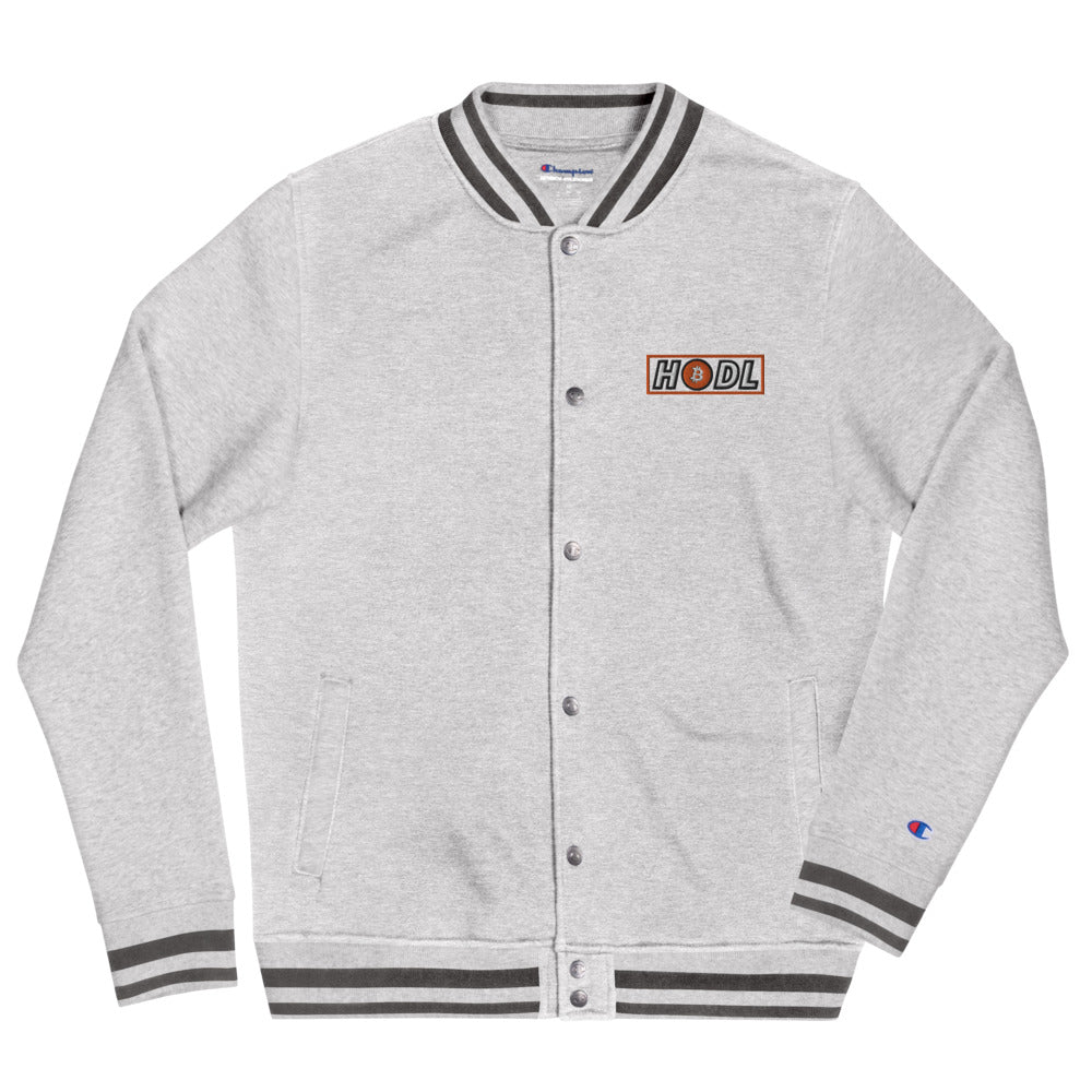 HODL Embroidered Champion Bomber Jacket