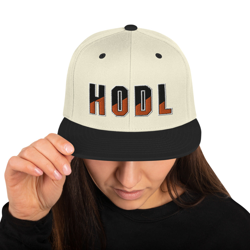 HODL Embroidered Snapback Hat