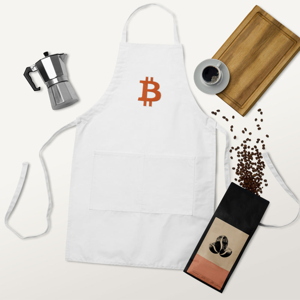 Bitcoin Logo Embroidered Apron | By PhilanthroBit