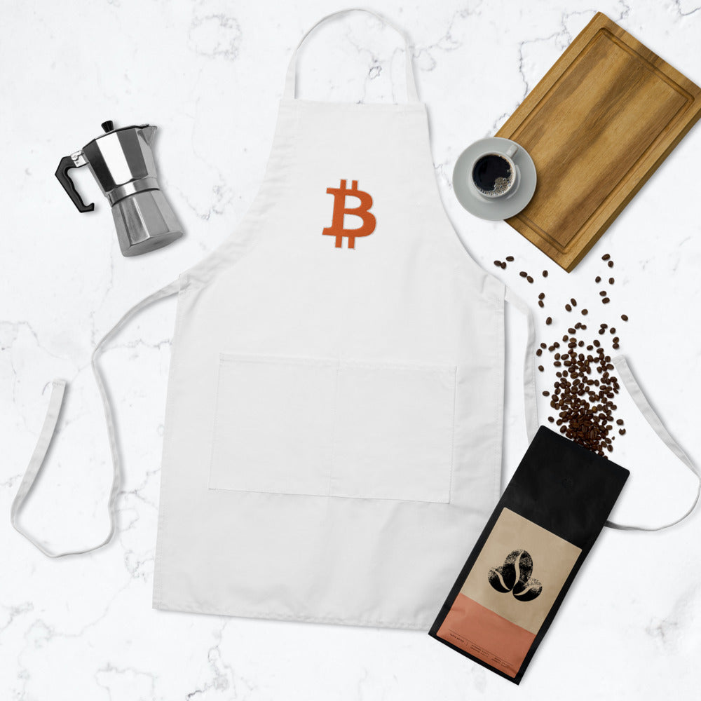 Bitcoin Logo Embroidered Apron | By PhilanthroBit