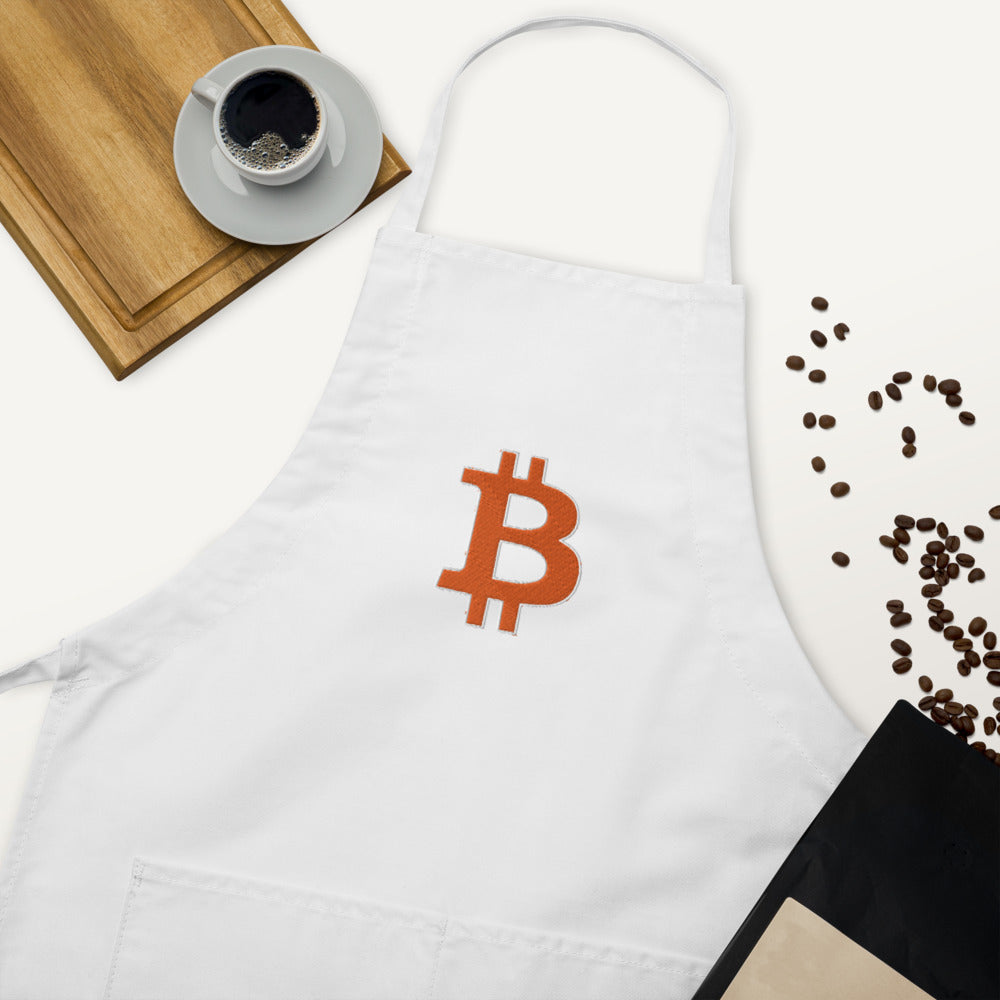 Bitcoin Logo Embroidered Apron | By PhilanthroBit