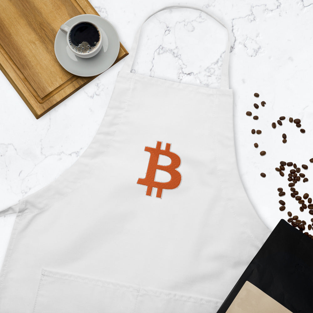 Bitcoin Logo Embroidered Apron | By PhilanthroBit