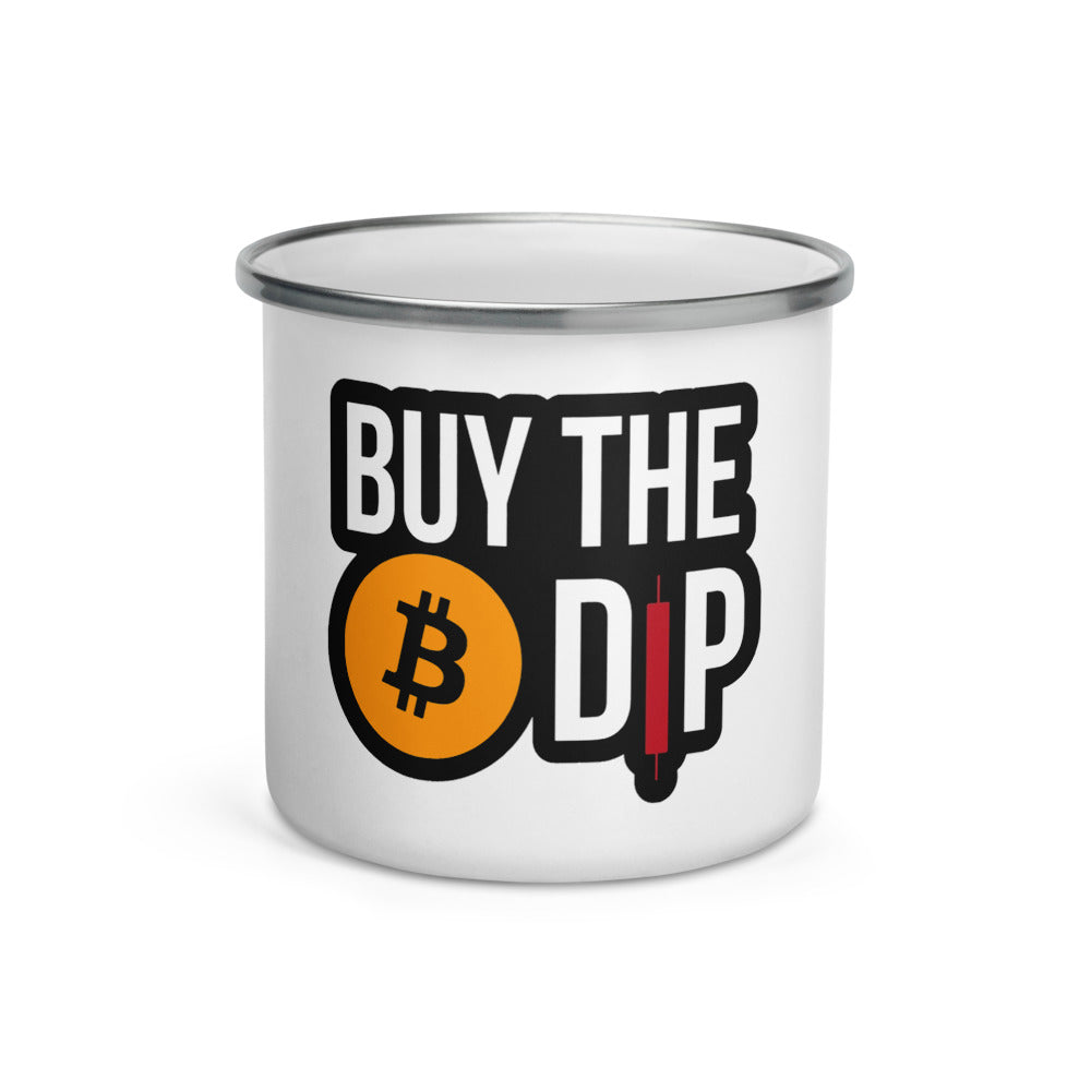 Buy the (Bitcoin) Dip 12 oz Enamel Mug | By PhilanthroBit