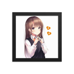 Bitcoin Love Anime Girl Framed poster