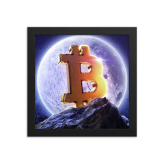 Bitcoin Under a Full Moon Framed poster