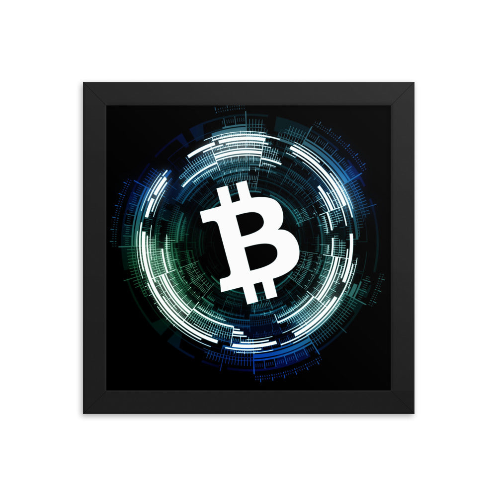 Digital Bitcoin Framed poster