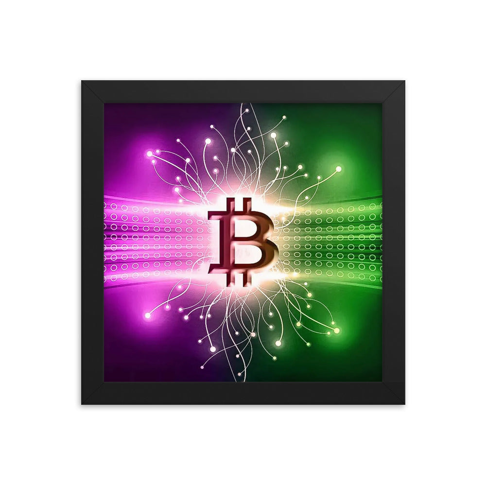 Bitcoin Neural Network Framed poster