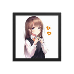 Bitcoin Love Anime Girl Framed poster