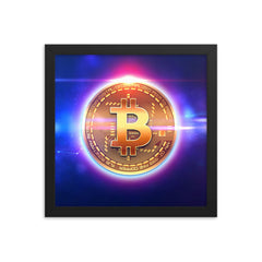 Neon Glow Bitcoin Framed poster