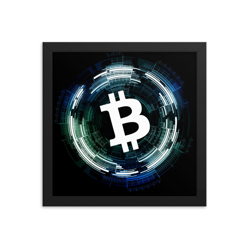 Digital Bitcoin Framed poster