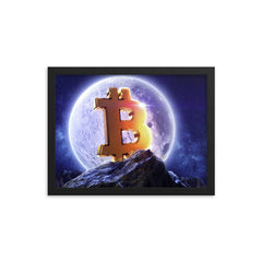 Bitcoin Under a Full Moon Framed poster