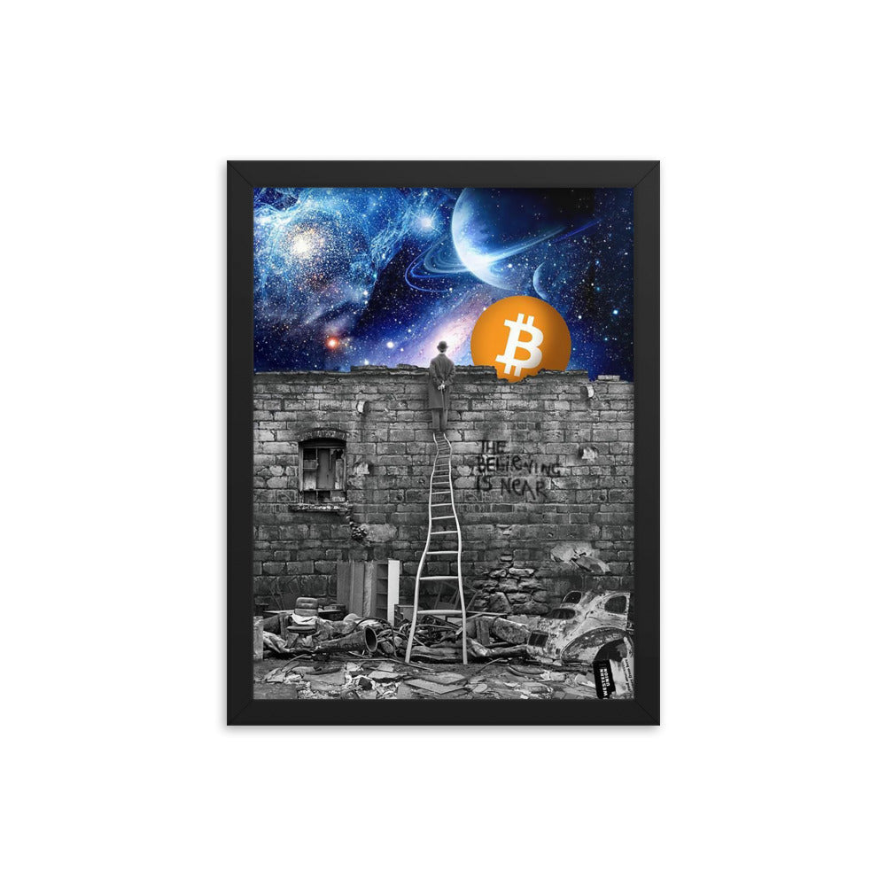 Believing in Bitcoin Framed poster, 12x16, by PhilanthroBit