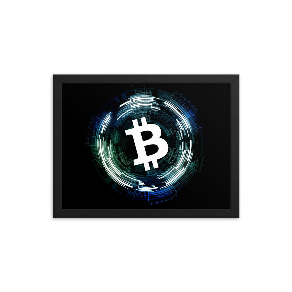 Digital Bitcoin Framed poster