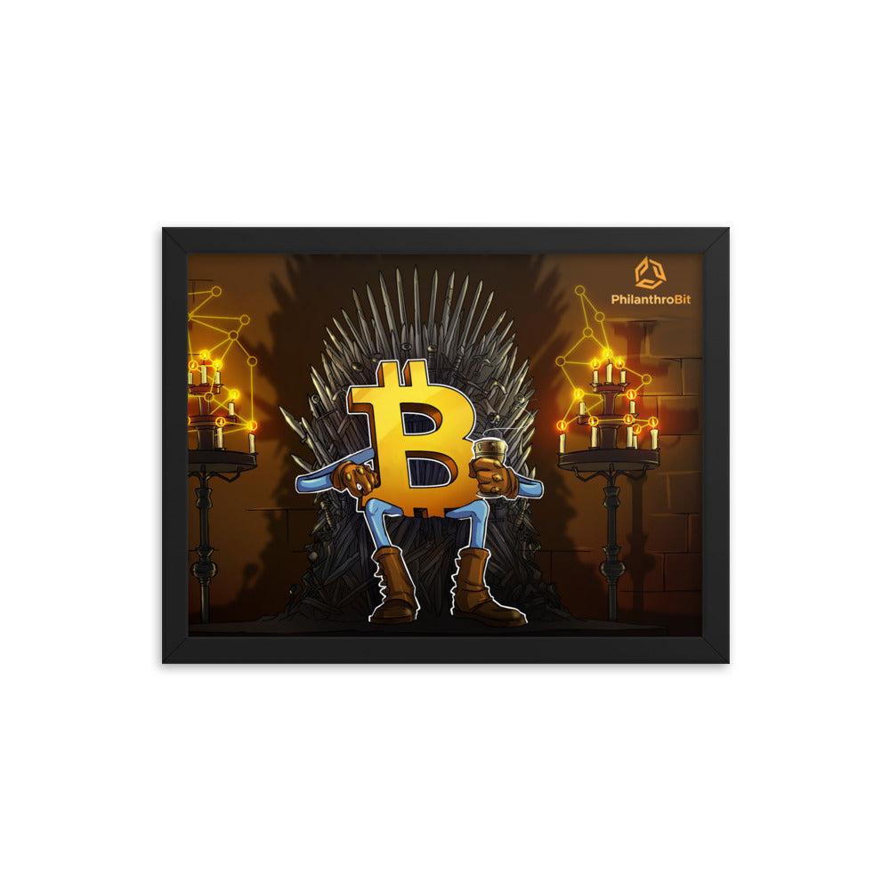 Bitcoin on its Throne Framed poster