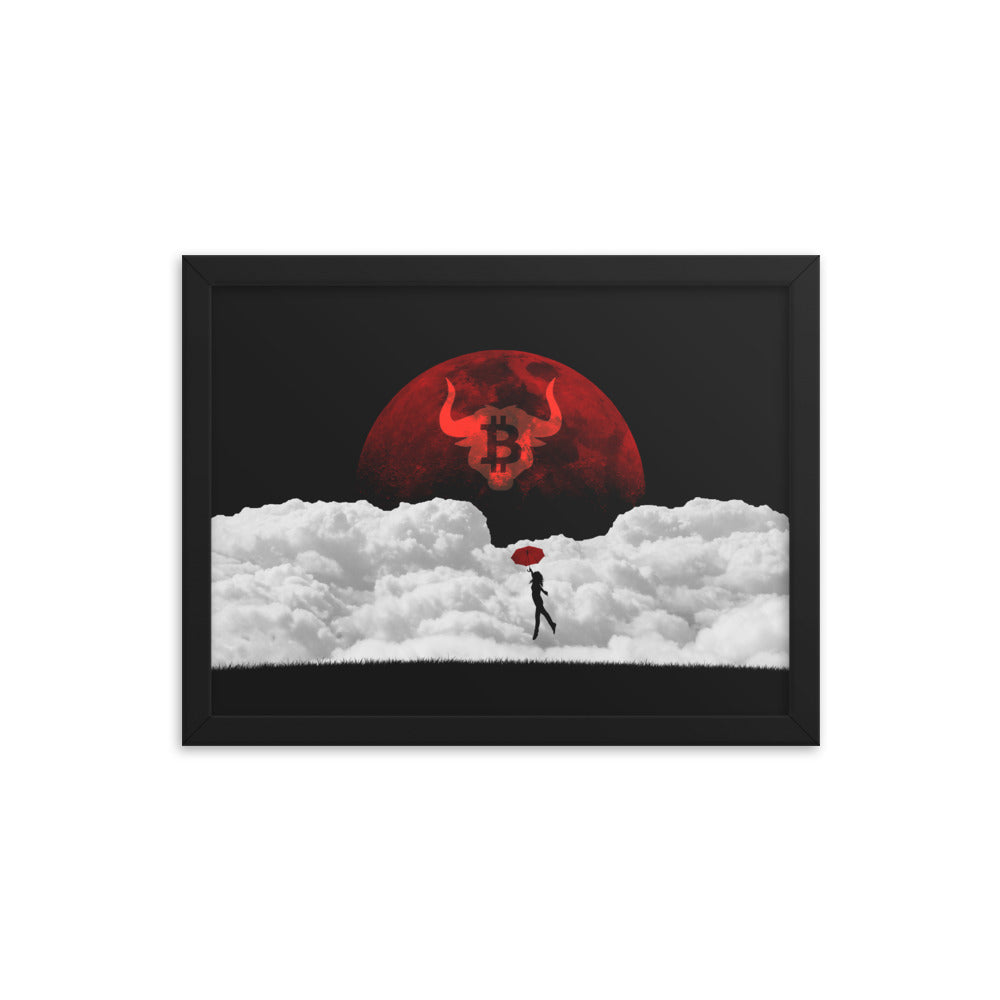 Bitcoin Bull Blood Moon Framed poster | By PhilanthroBit