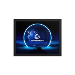 Philanthrobit Blue Portal Framed poster