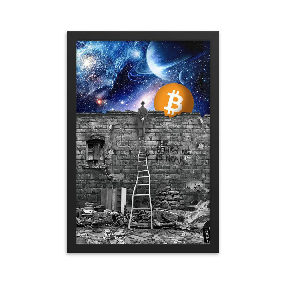 Believing in Bitcoin Framed poster, 12x18, by PhilanthroBit