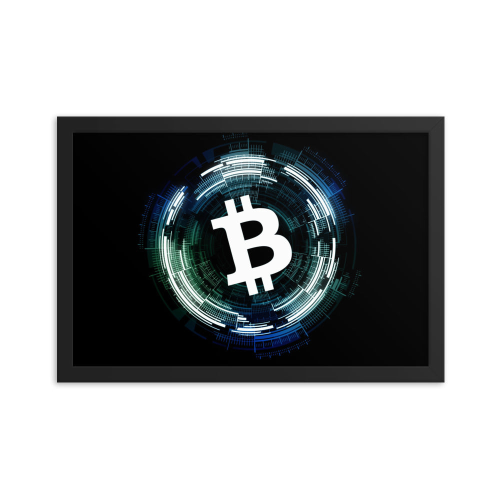 Digital Bitcoin Framed poster