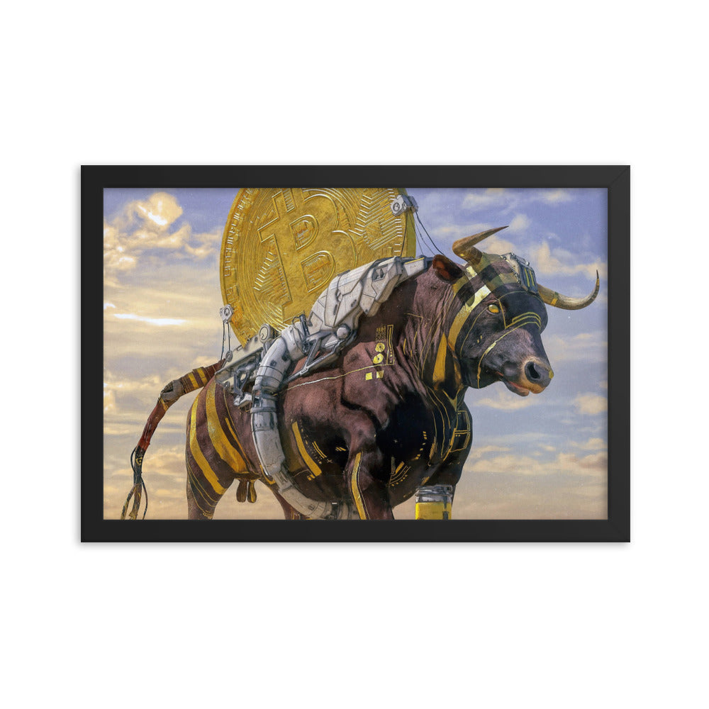 Bullish on Bitcoin Framed poster