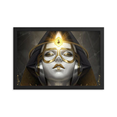 Bitcoin Avatar Lady framed poster - the future of money, 12x18, by PhilanthroBit