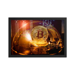 Bitcoin Golden Bubble - Wood Framed Poster | By PhilanthroBit