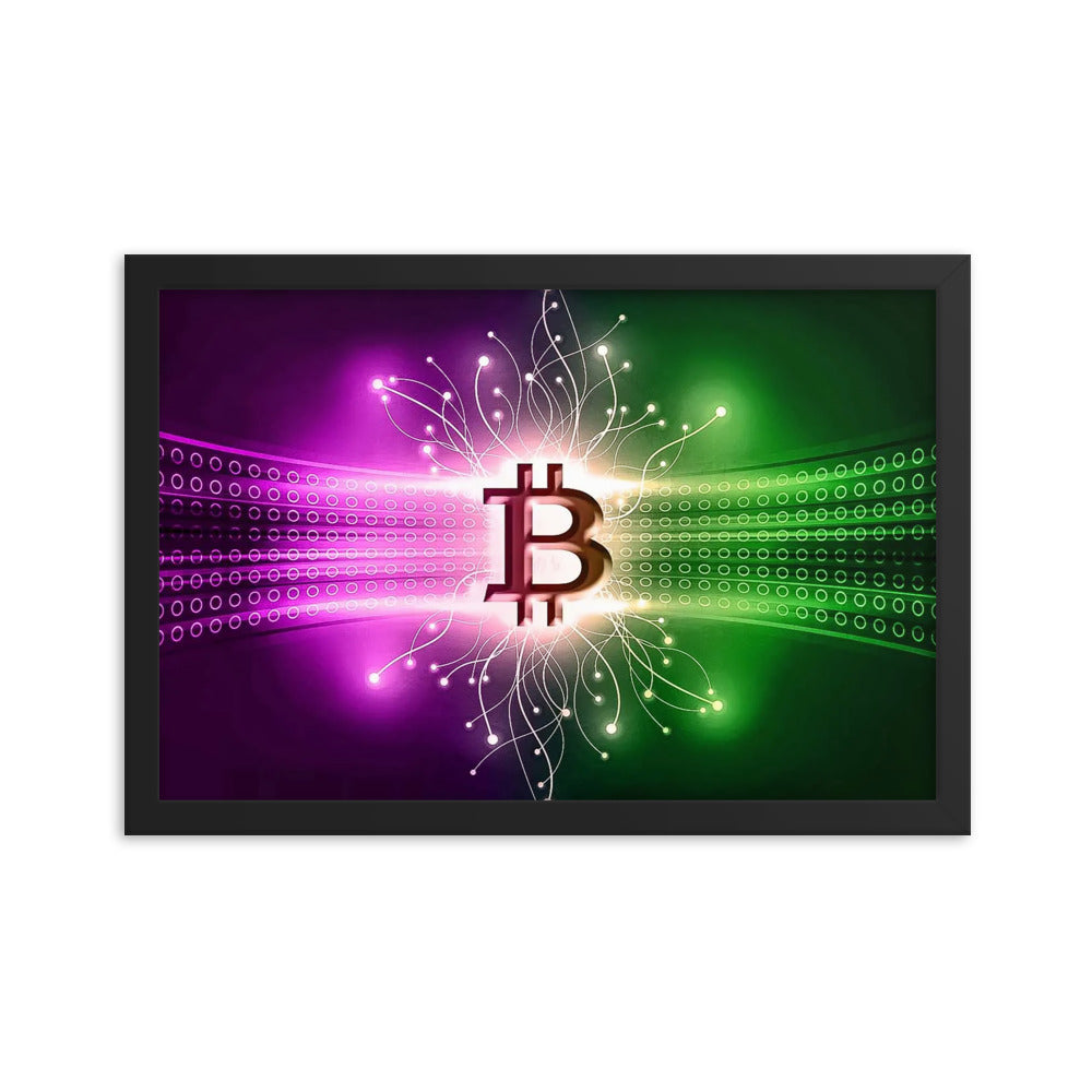 Bitcoin Neural Network Framed poster