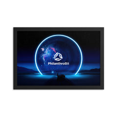 Philanthrobit Blue Portal Framed poster