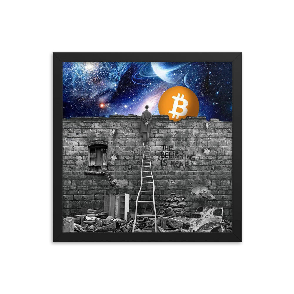 Believing in Bitcoin Framed poster, 14x14, by PhilanthroBit