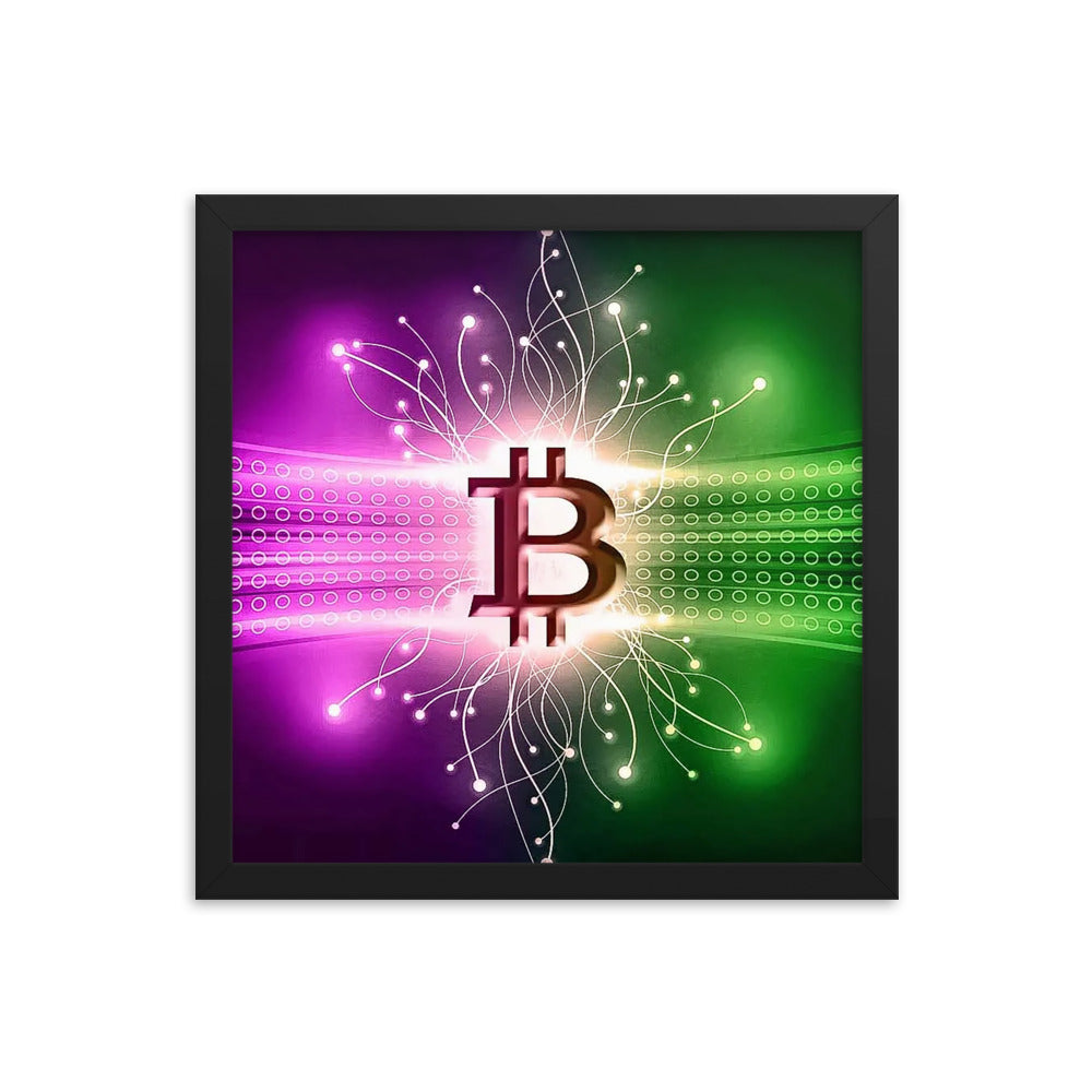 Bitcoin Neural Network Framed poster