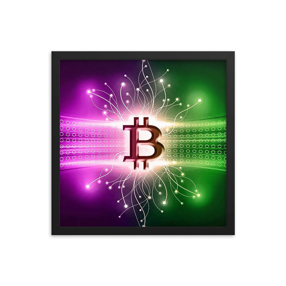 Bitcoin Neural Network Framed poster