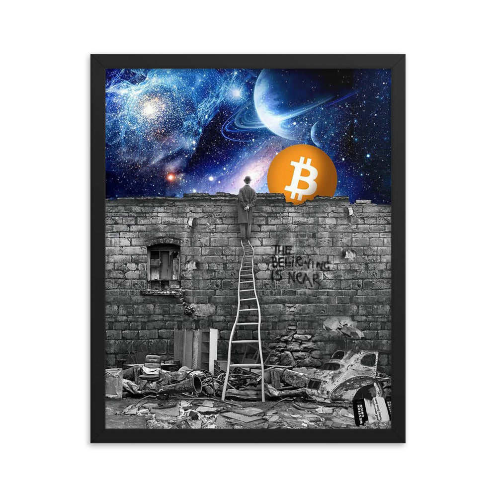 Believing in Bitcoin Framed poster, 16x20, by PhilanthroBit