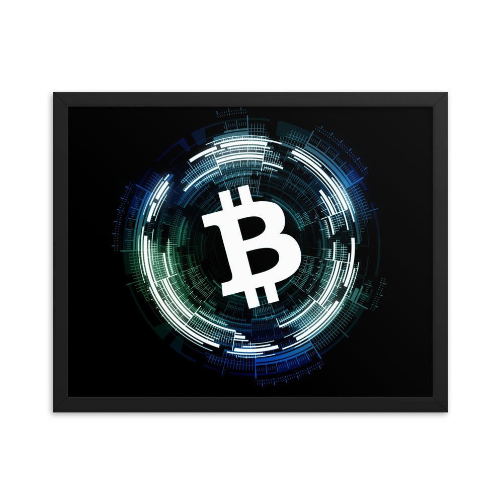 Digital Bitcoin Framed poster