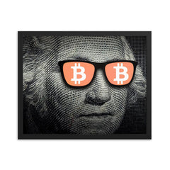 Washington Bitcoin Glasses Framed poster