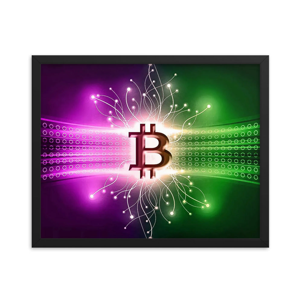 Bitcoin Neural Network Framed poster