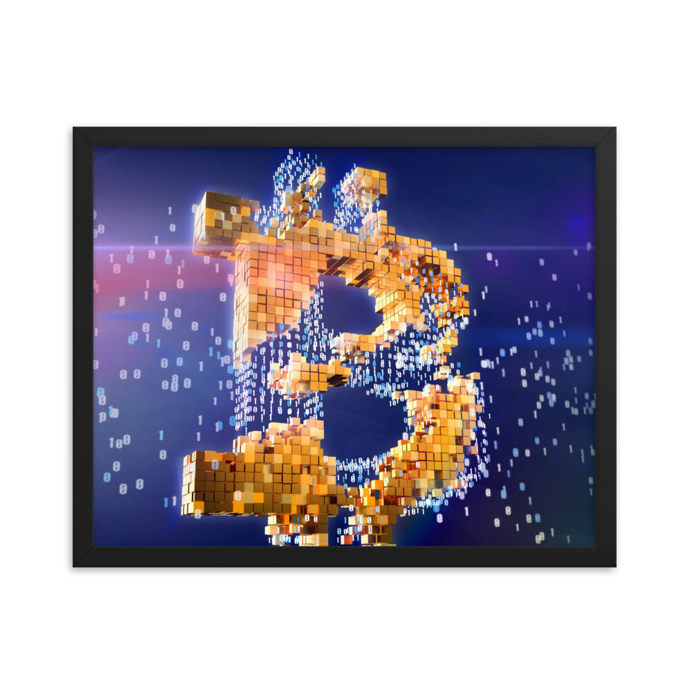 Bitcoin Blocks Logo Framed poster | By PhilanthroBit