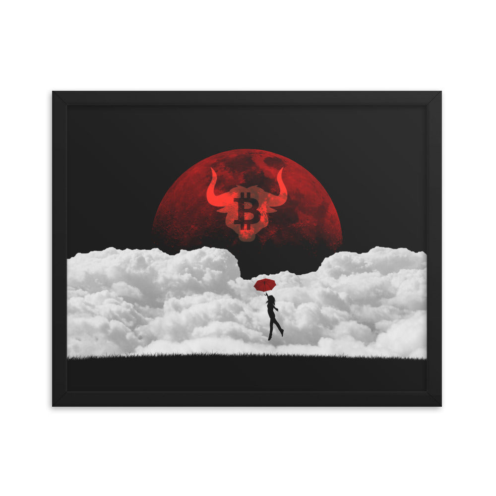 Bitcoin Bull Blood Moon Framed poster | By PhilanthroBit