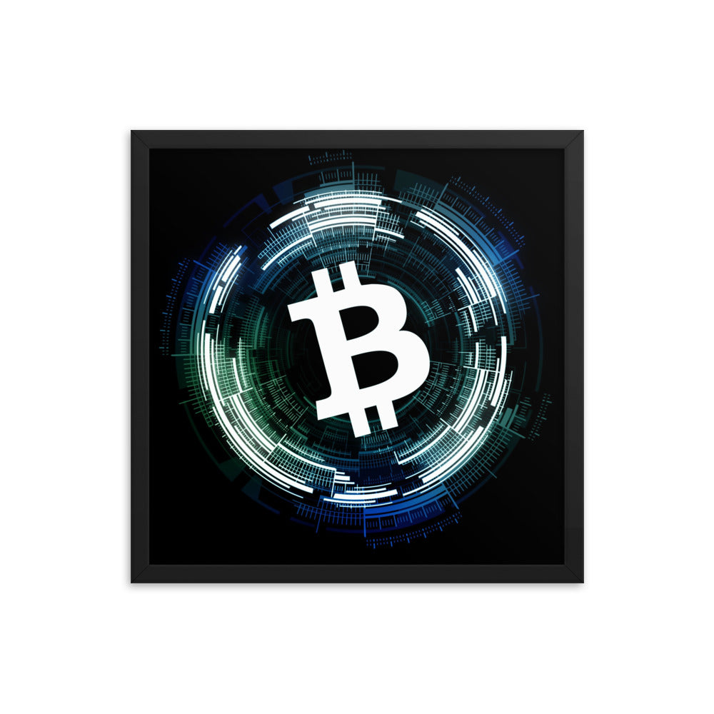 Digital Bitcoin Framed poster