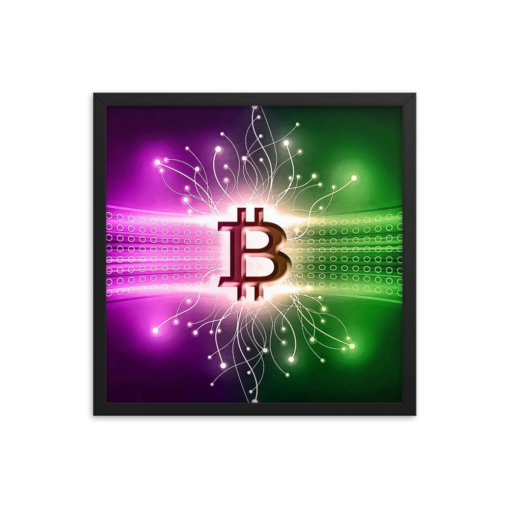 Bitcoin Neural Network Framed poster