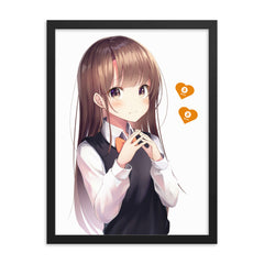 Bitcoin Love Anime Girl Framed poster