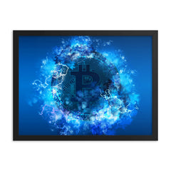 Blue Bitcoin Portal Framed poster