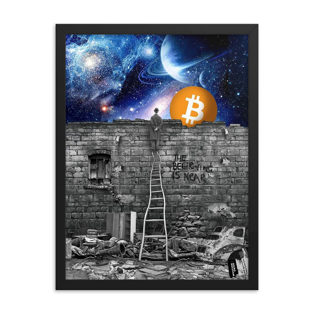 Believing in Bitcoin Framed poster, 18x24, by PhilanthroBit