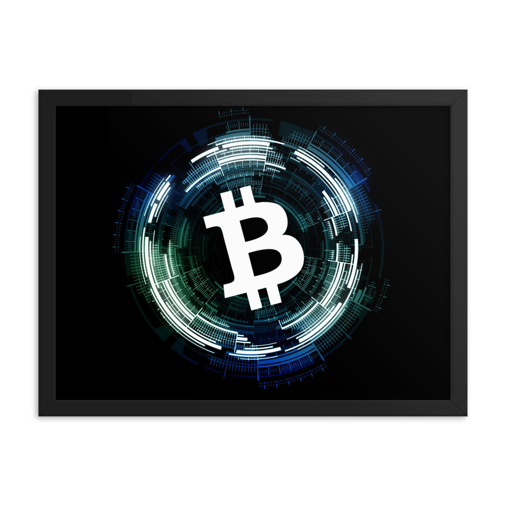 Digital Bitcoin Framed poster