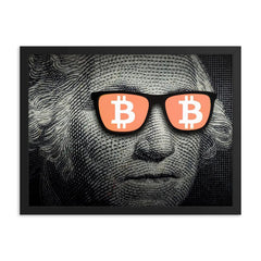 Washington Bitcoin Glasses Framed poster