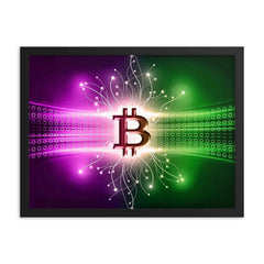 Bitcoin Neural Network Framed poster